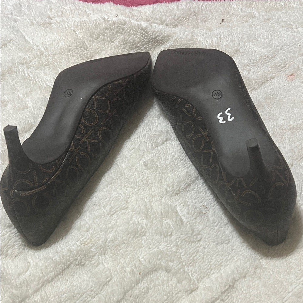 Calvin Klein Brown Patterned Heels - Picture 4 of 5